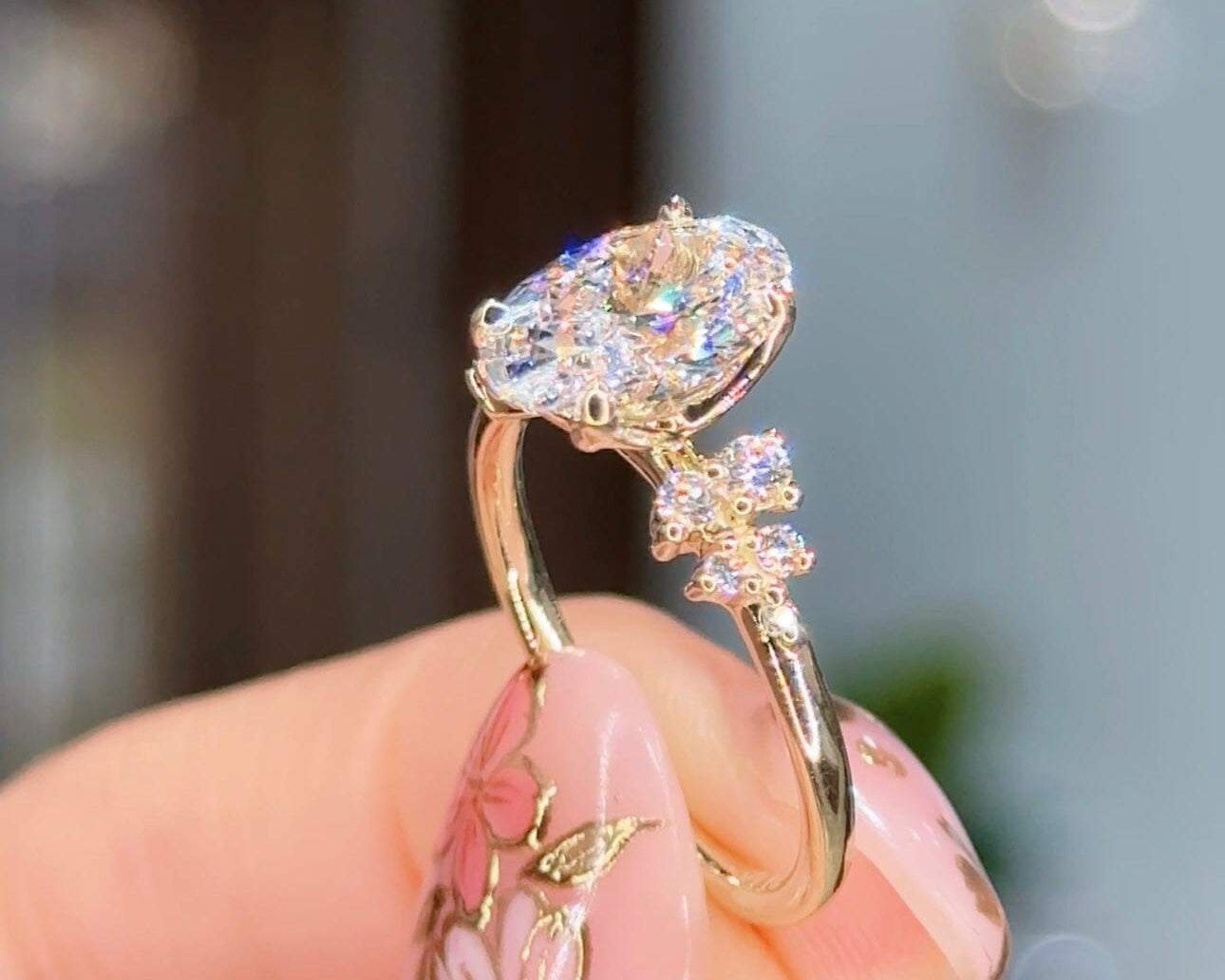2.03ct D-VS1 Oval Lab Diamond Nova Engagement Rings Princess Bride Diamonds 