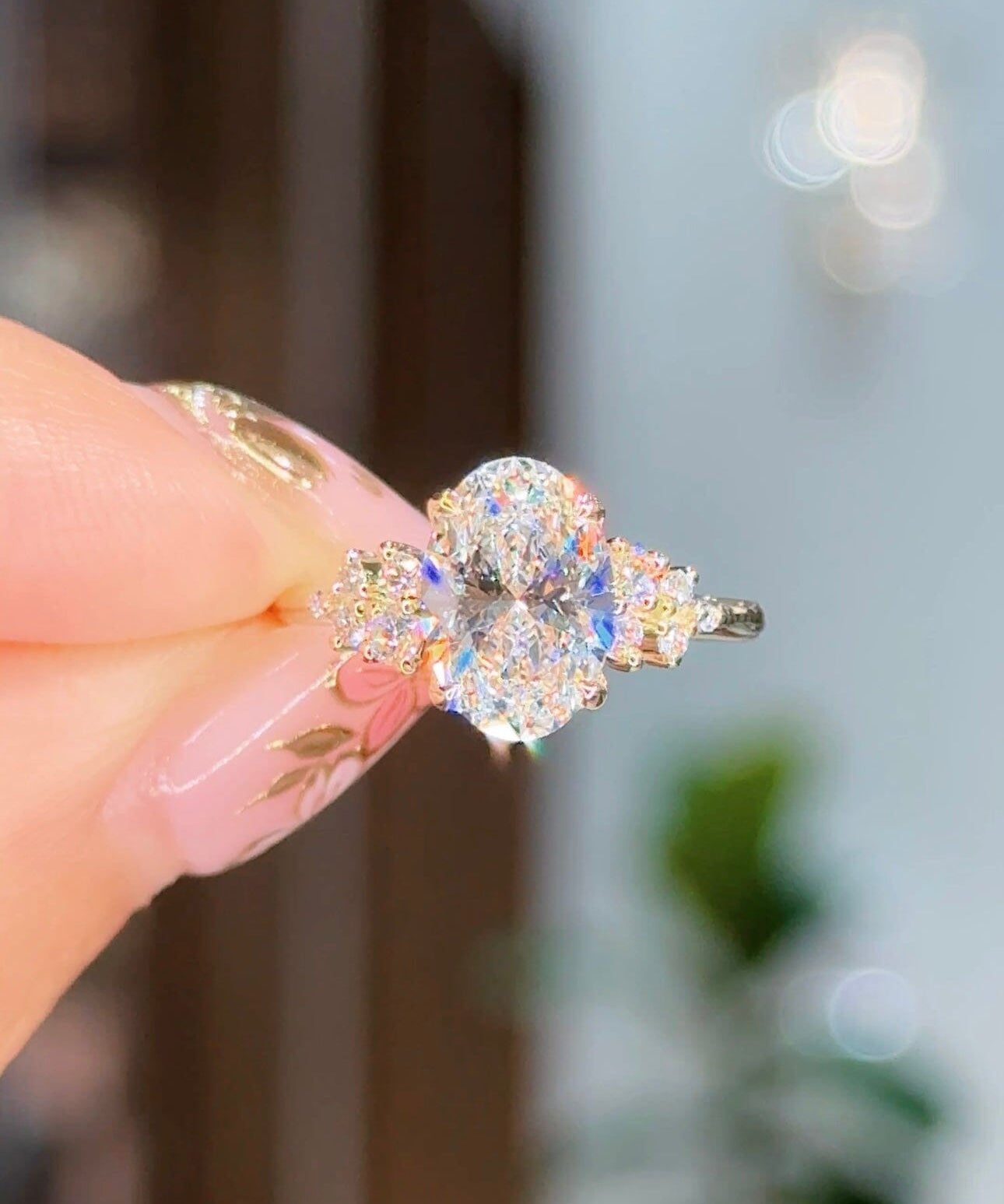 2.03ct D-VS1 Oval Lab Diamond Nova Engagement Rings Princess Bride Diamonds 