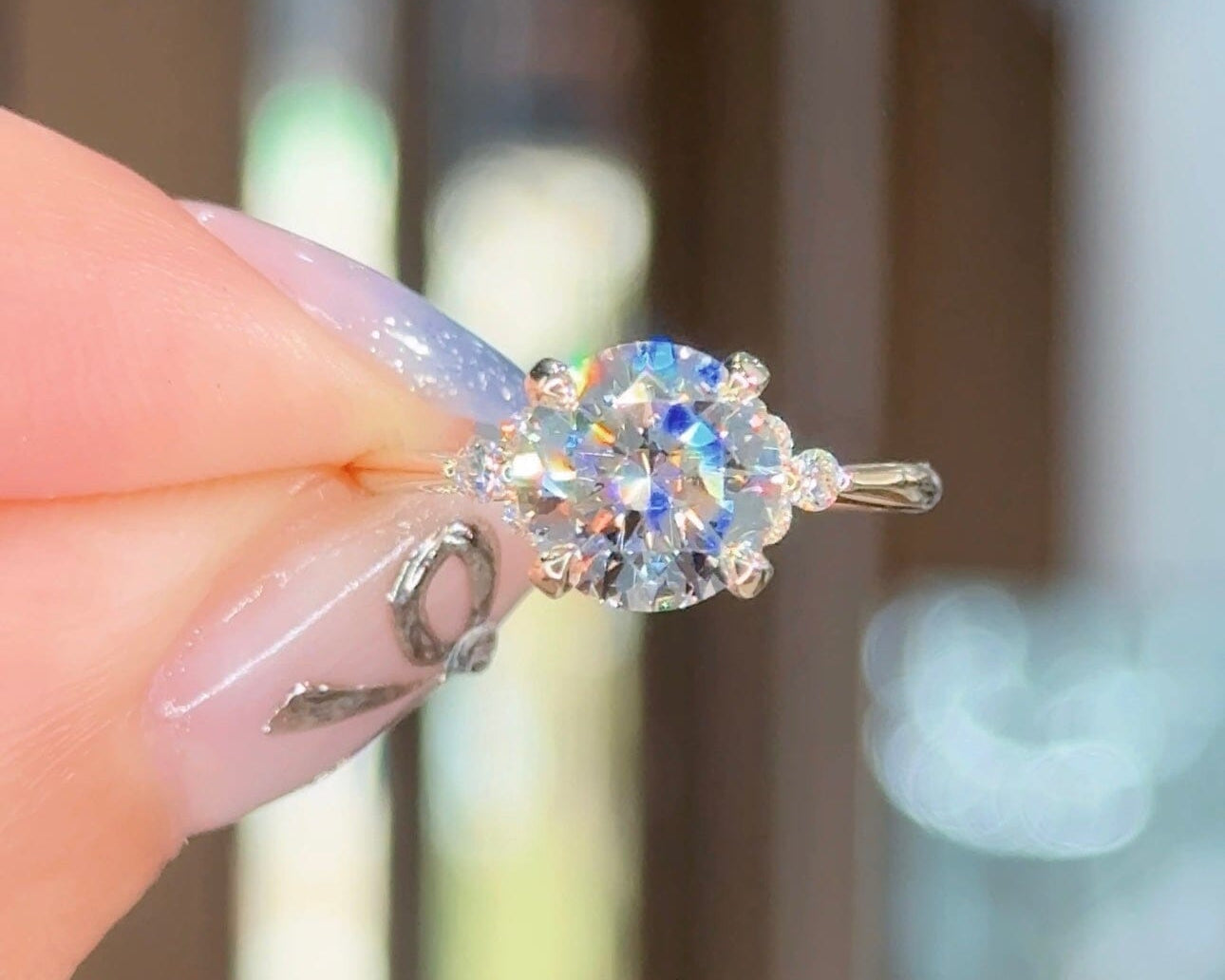 2.03ct D-VS1 Round Lab Diamond Lindsey Engagement Rings Princess Bride Diamonds 