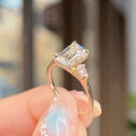 2.03ct D-VVS2 Emerald Diamond Petite Gracie Engagement Rings Princess Bride Diamonds 