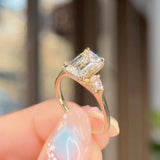 2.03ct D-VVS2 Emerald Diamond Petite Gracie Engagement Rings Princess Bride Diamonds 