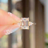 2.03ct D-VVS2 Emerald Diamond Petite Gracie Engagement Rings Princess Bride Diamonds 