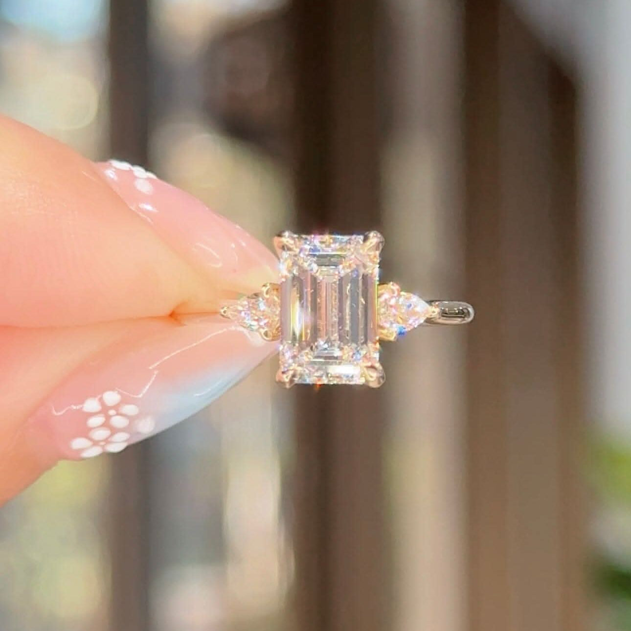 2.03ct D - VVS2 Emerald Diamond Petite Gracie - PBD Engagement Rings