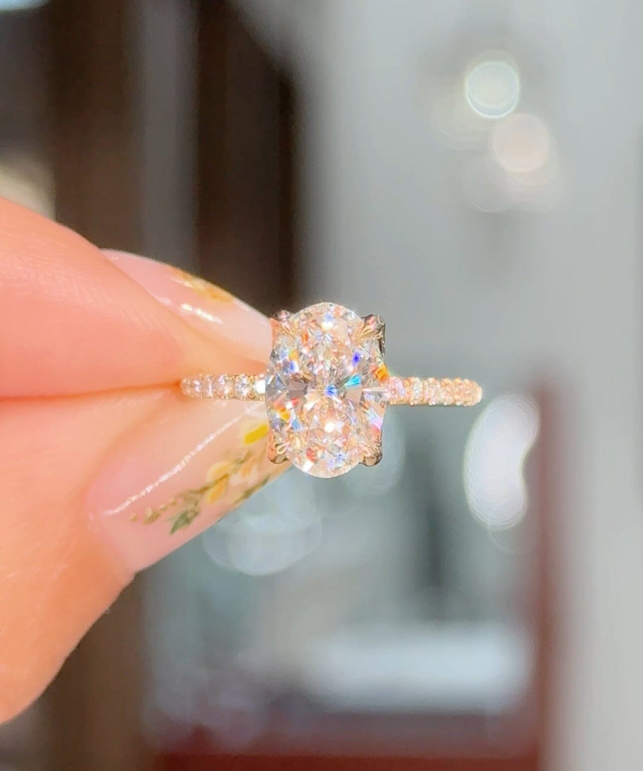 2.03ct D-VVS2 Oval Lab Diamond Samantha Engagement Rings Princess Bride Diamonds 