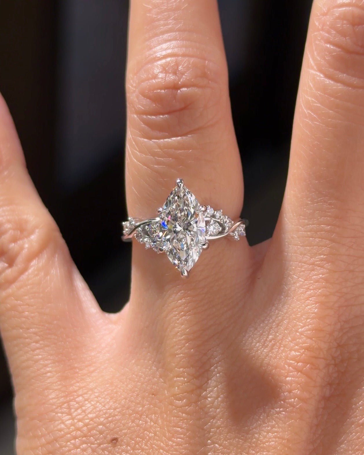 2.03ct E-VS1 Marquise Lab Diamond Ariel - PBD Engagement Rings