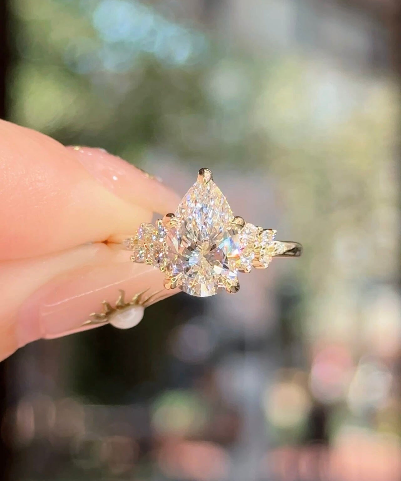 2.03ct E-VS1 Pear Lab Diamond Nova Engagement Rings Princess Bride Diamonds 