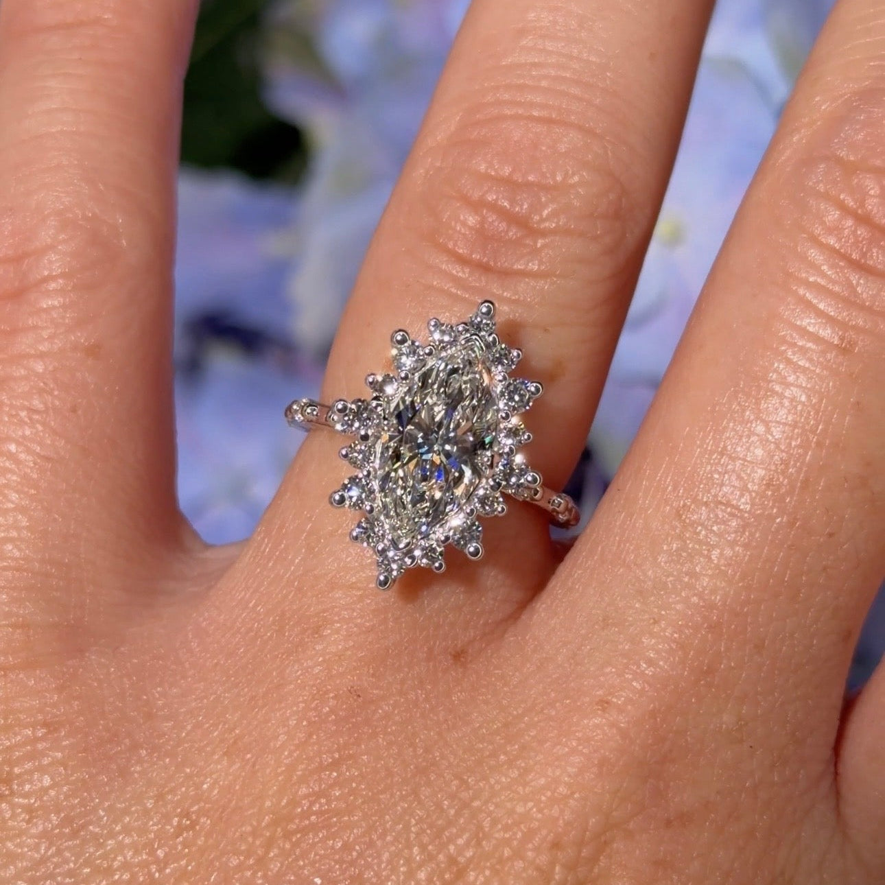 2.03ct F - VS1 Marquise Lab Diamond Kaia - PBD Engagement Rings