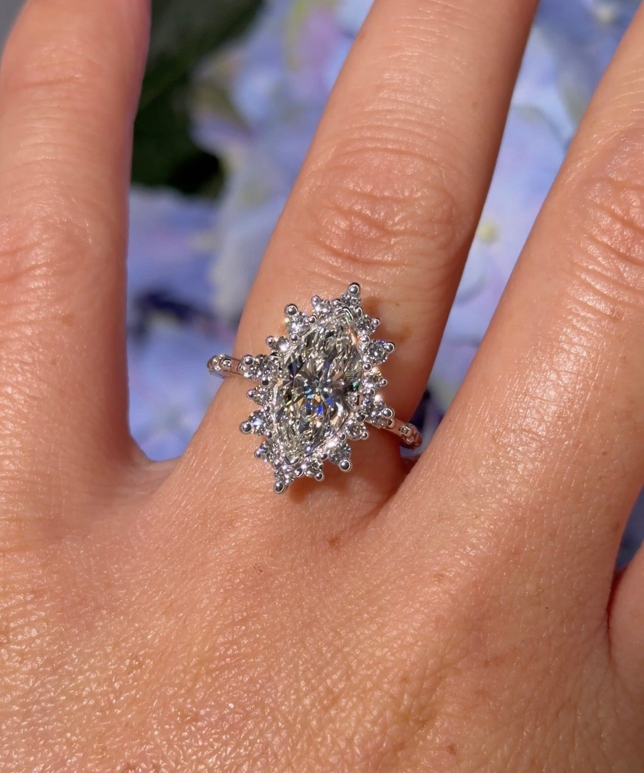 2.03ct F - VS1 Marquise Lab Diamond Kaia - PBD Engagement Rings