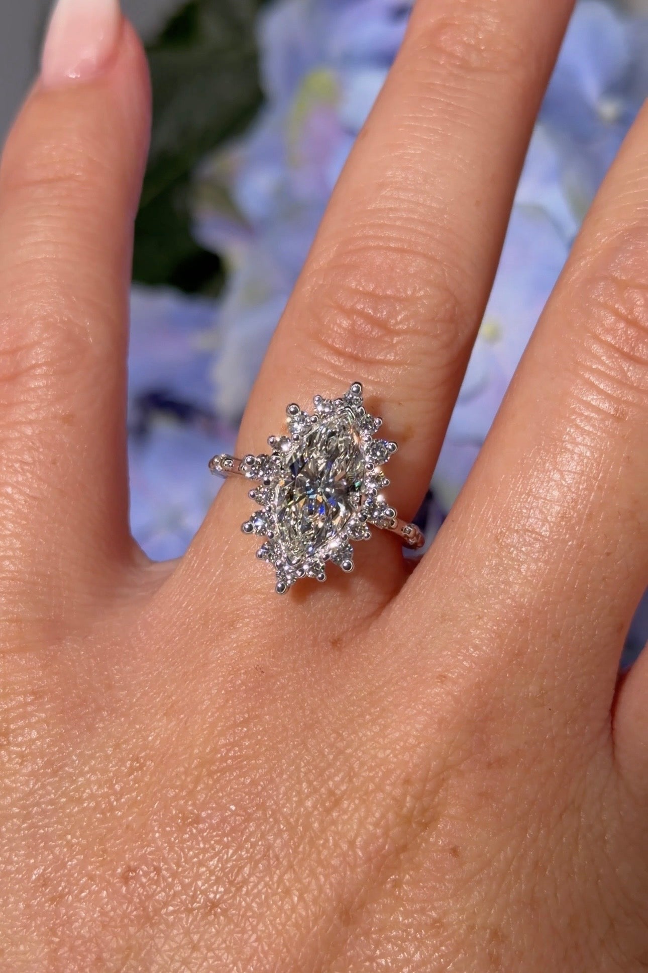 2.03ct F - VS1 Marquise Lab Diamond Kaia - PBD Engagement Rings