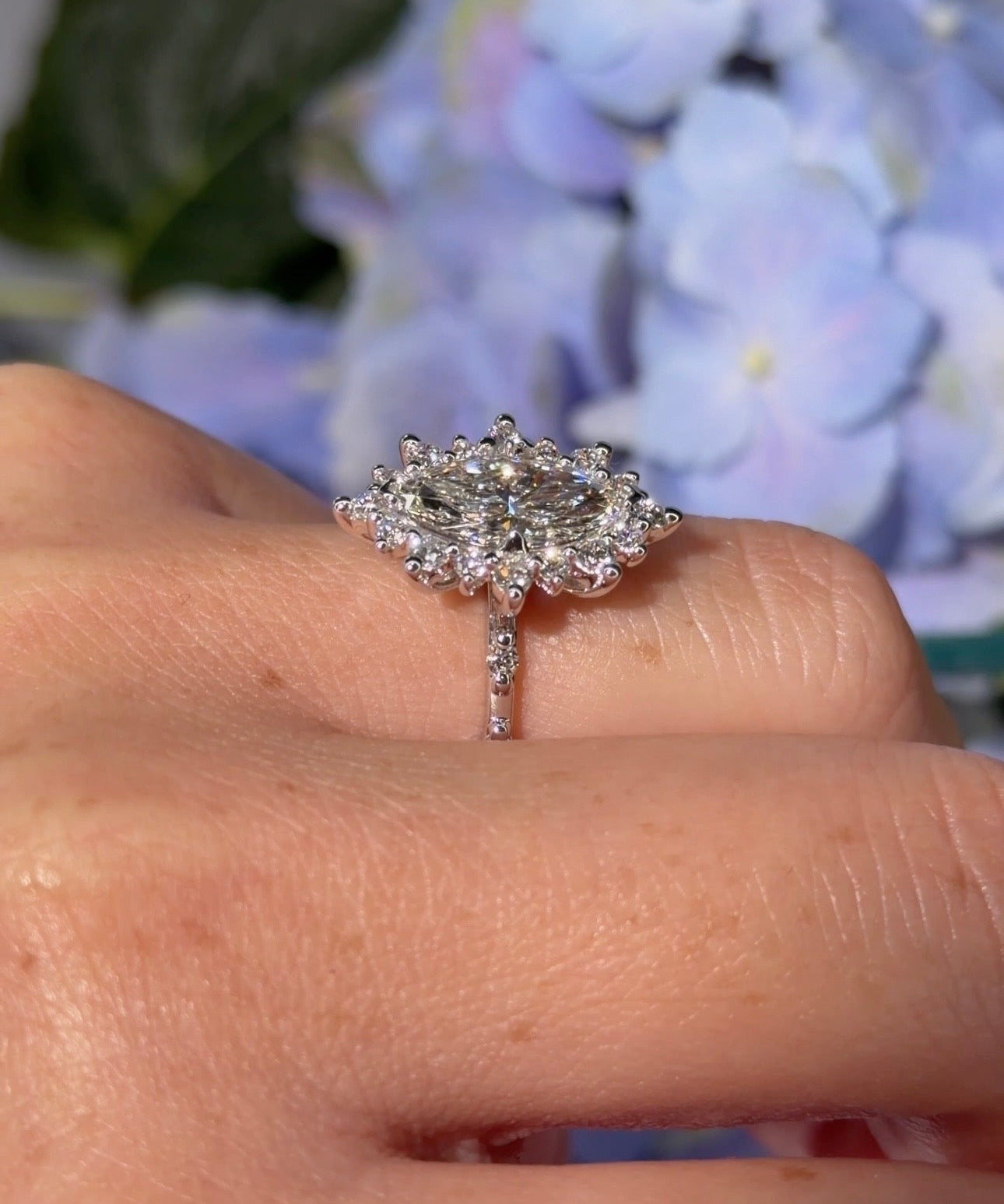 2.03ct F - VS1 Marquise Lab Diamond Kaia - PBD Engagement Rings