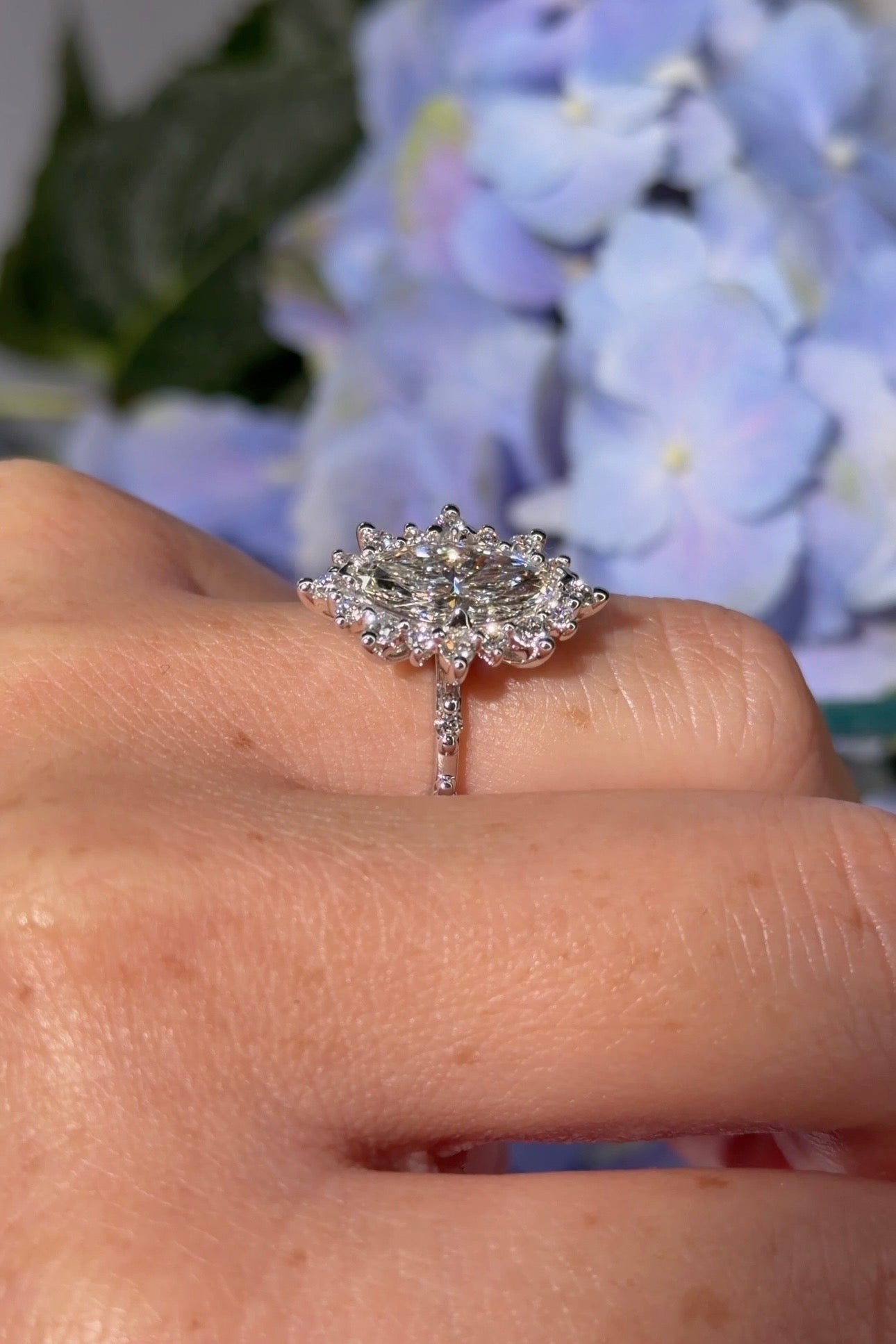 2.03ct F - VS1 Marquise Lab Diamond Kaia - PBD Engagement Rings