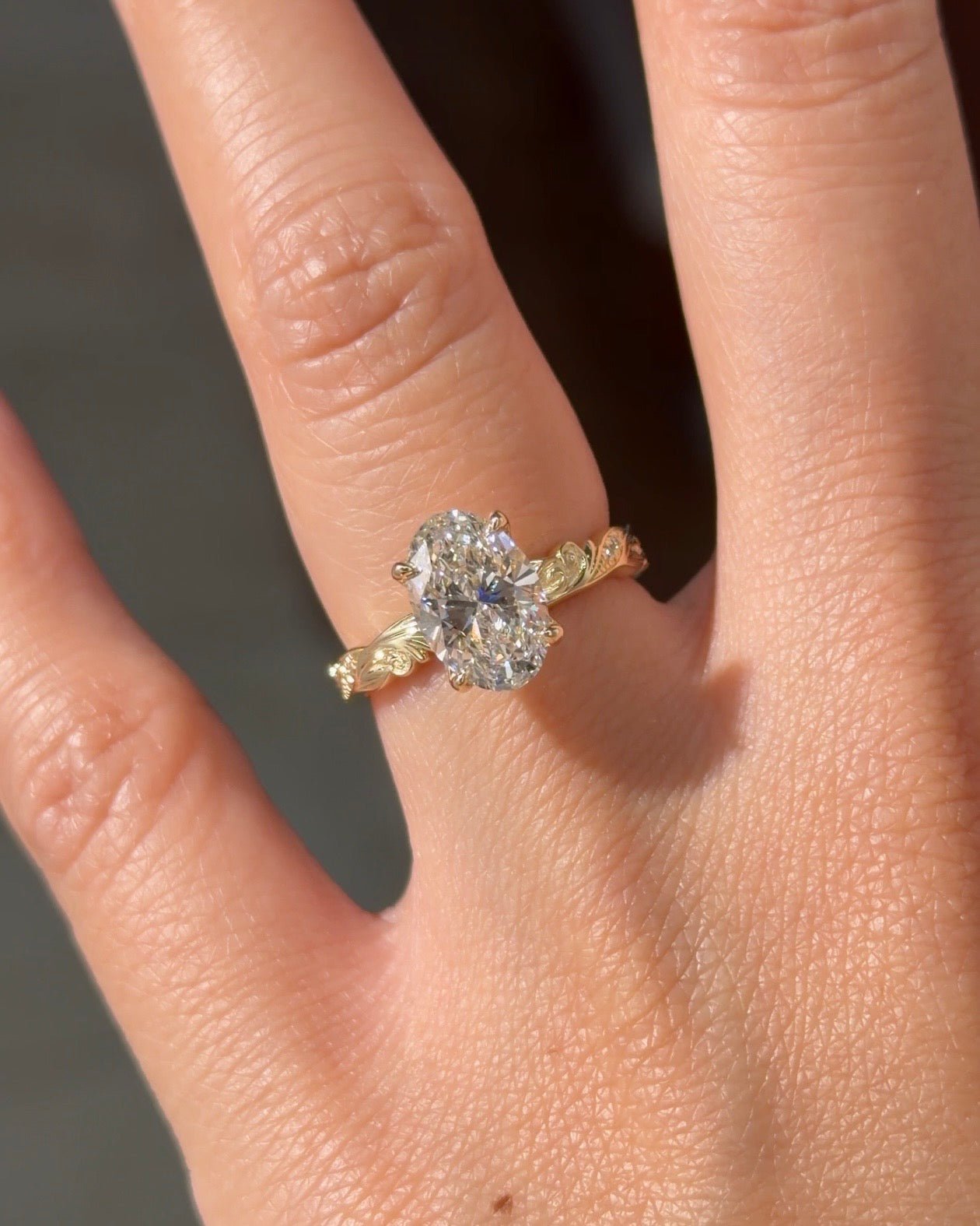 2.03ct F - VS1 Oval Lab Diamond Josephine - PBD Engagement Rings
