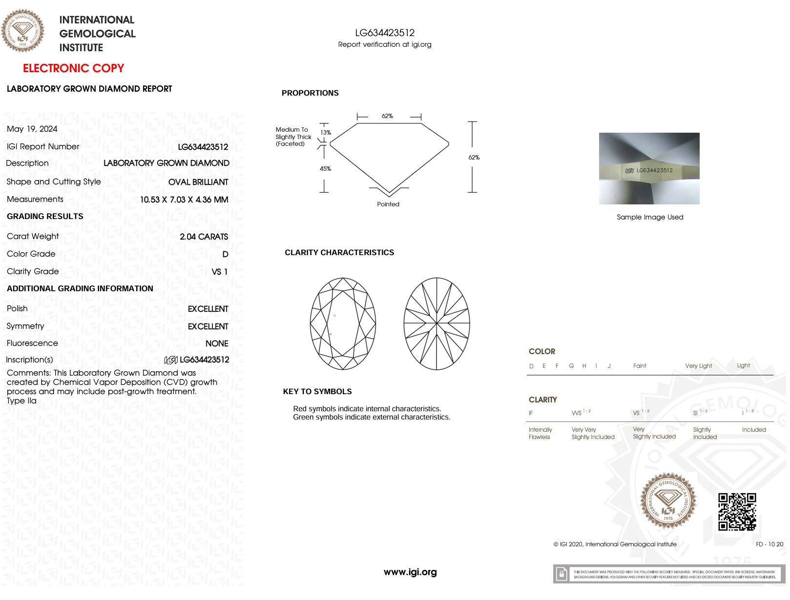 2.04 Carat D-VS1 Oval Lab Grown Diamond - IGI (#51290) Loose Diamond Princess Bride Diamonds 