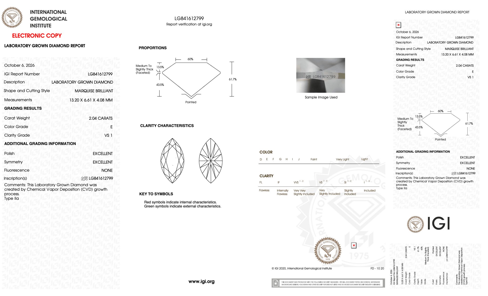 2.04 Carat E-VS1 Marquise Lab Grown Diamond - IGI (#128936) - PBD Loose Diamond