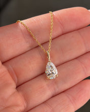 2.04ct Brandi Slider Pear Necklace Yellow Gold - PBD Necklaces