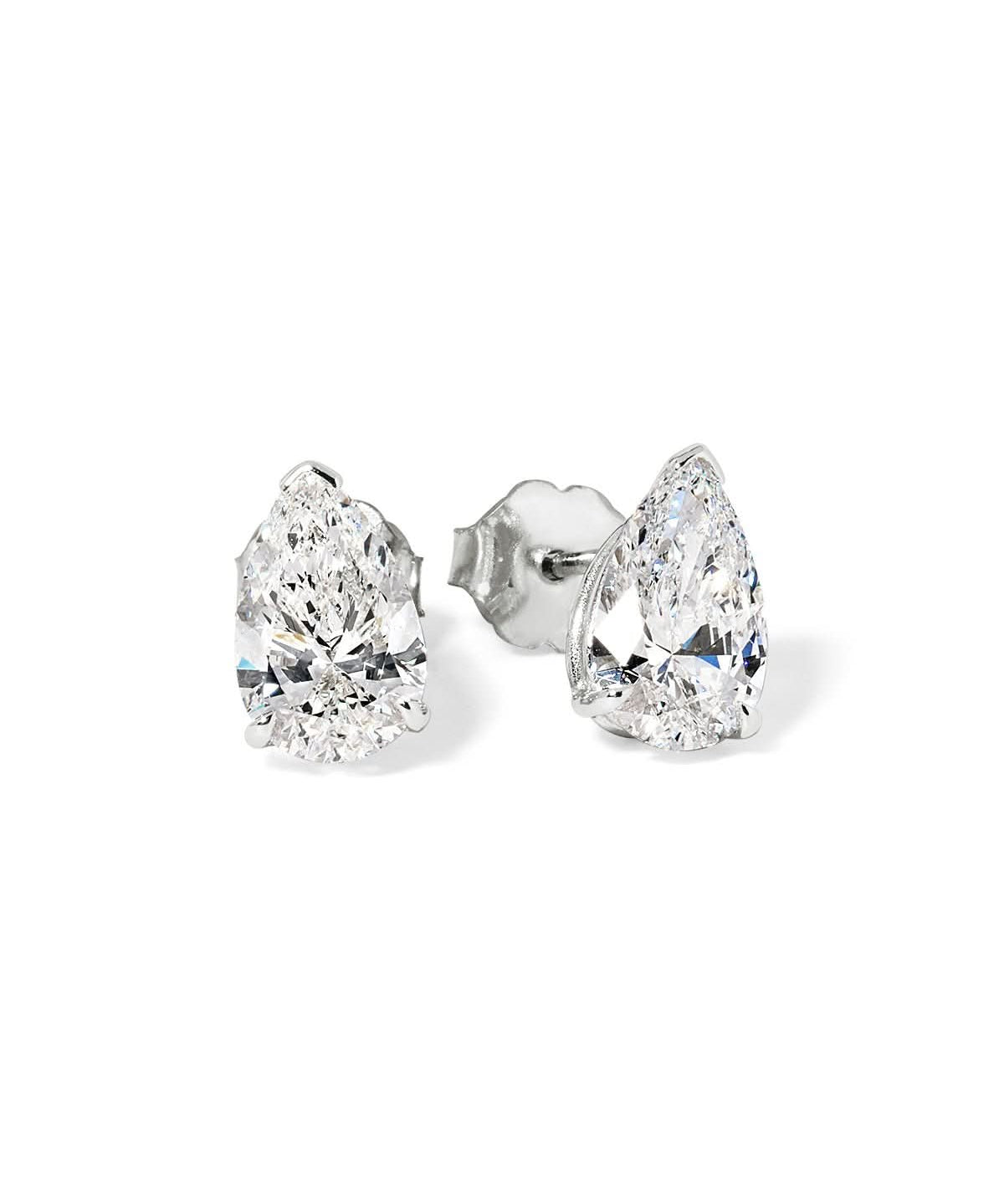2.04ct D - VS1 Pear Lab Diamond Studs - PBD Earrings