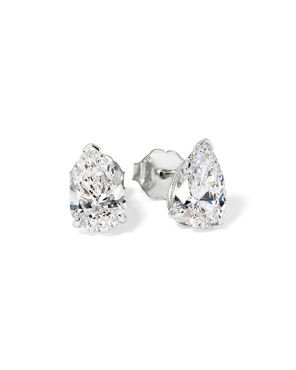 2.04ct D - VS1 Pear Lab Diamond Studs - PBD Earrings