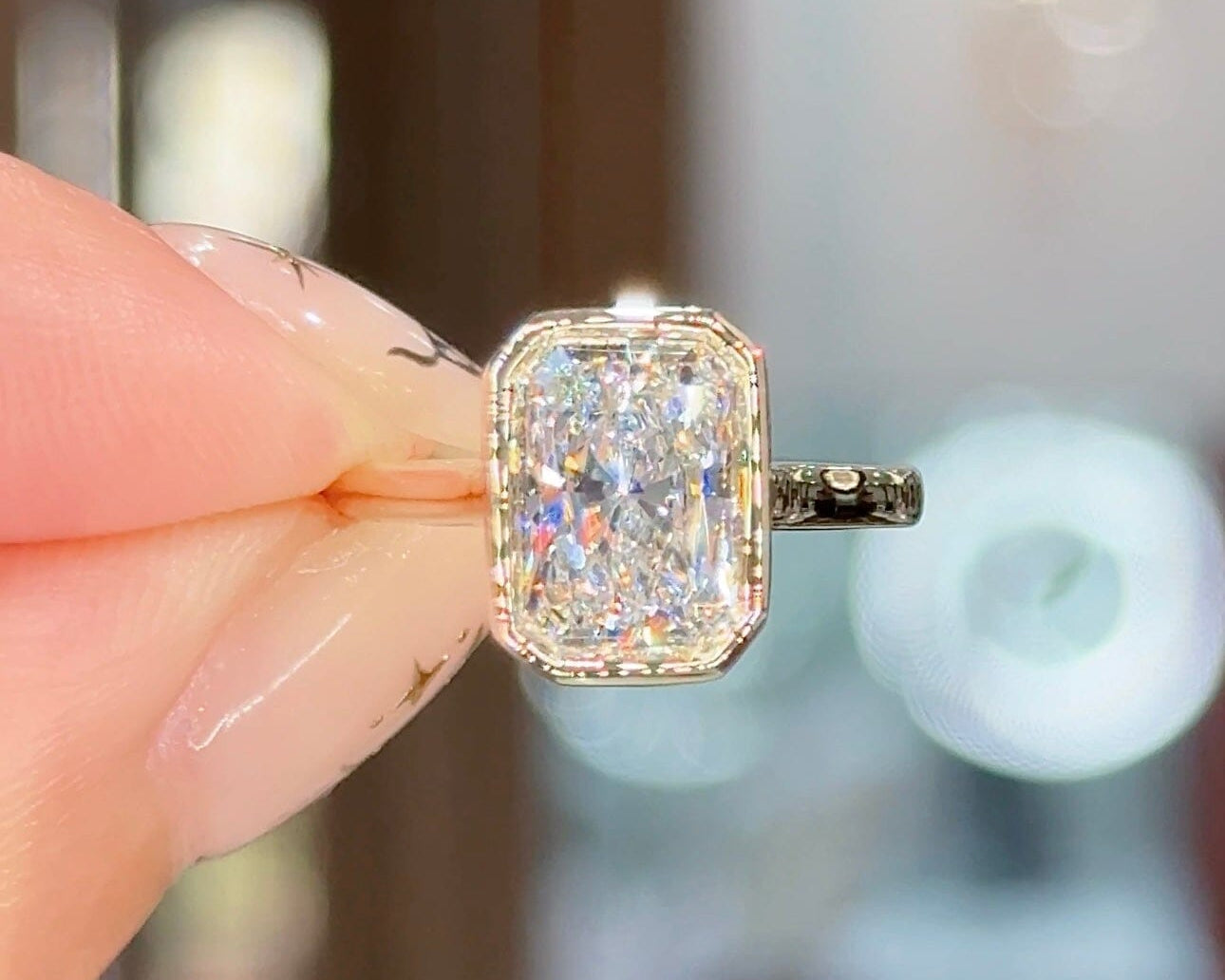 2.04ct D-VVS2 Radiant Lab Diamond Ava Engagement Rings Princess Bride Diamonds 