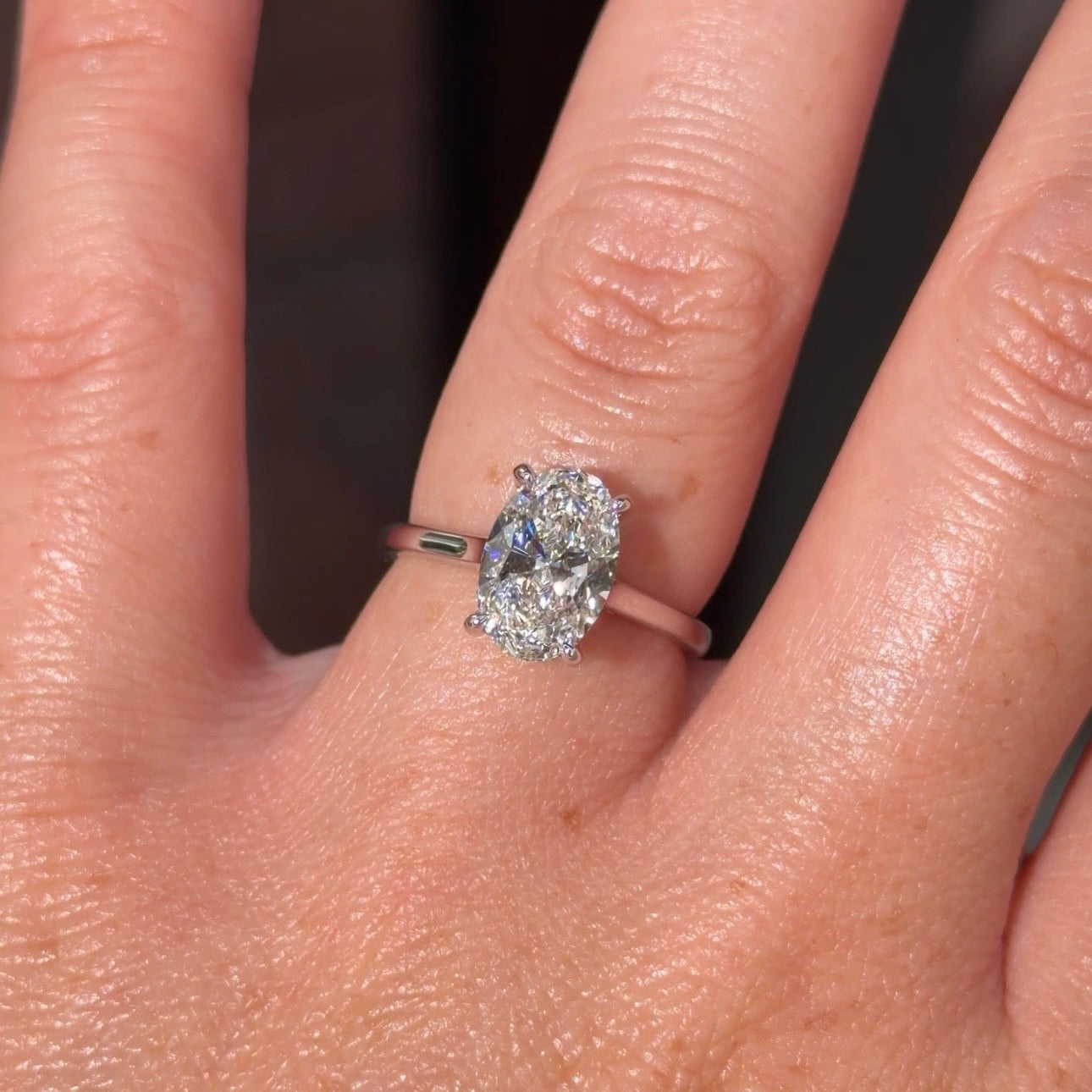 2.04ct E - VS1 Oval Lab Diamond Alice - PBD Engagement Rings