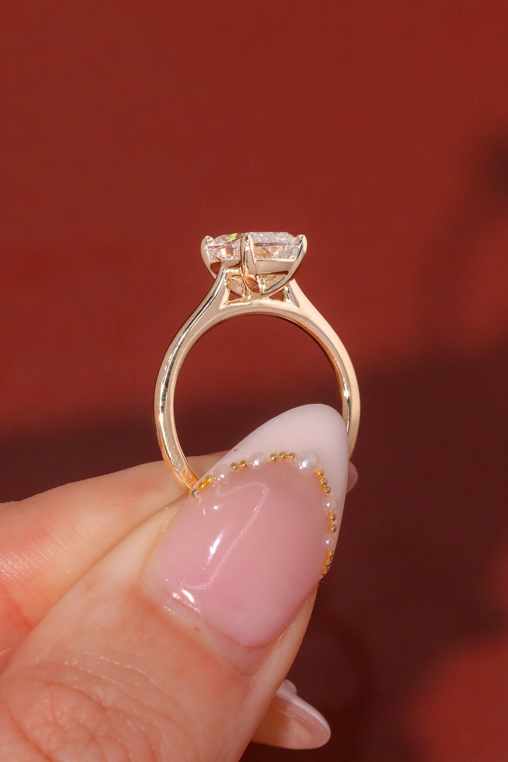 2.04ct E - VVS2 Cushion Lab Diamond Leah Cathedral - PBD Engagement Rings