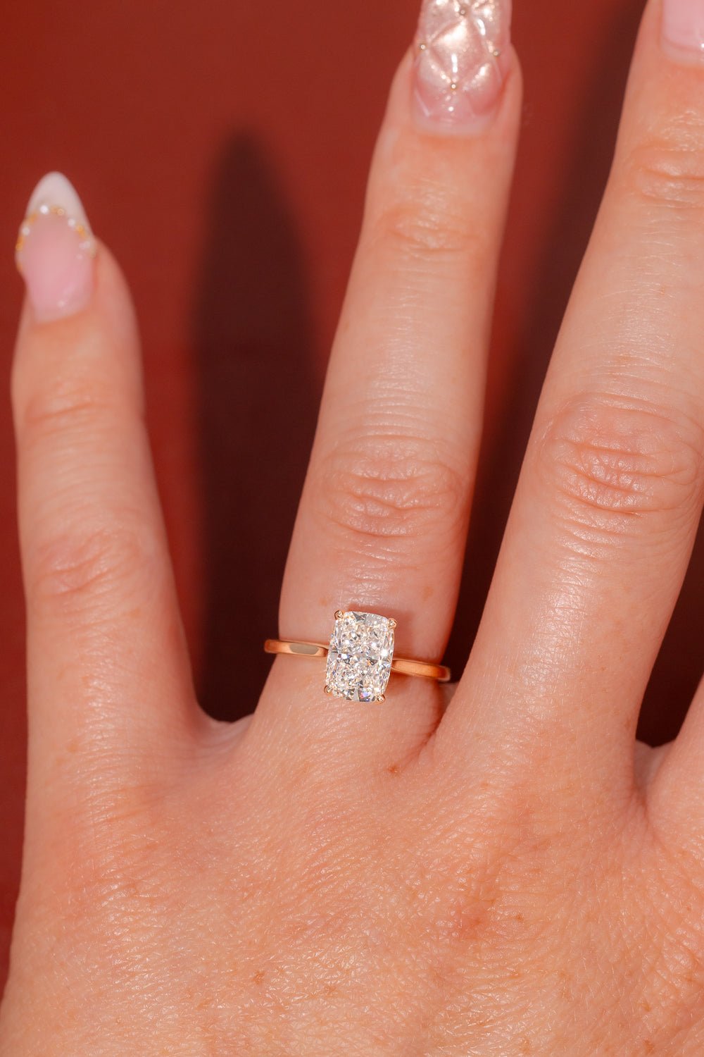 2.04ct E - VVS2 Cushion Lab Diamond Leah Cathedral - PBD Engagement Rings