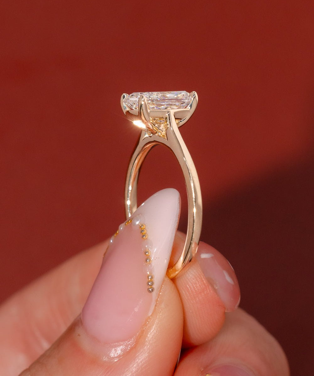 2.04ct E - VVS2 Cushion Lab Diamond Leah Cathedral - PBD Engagement Rings