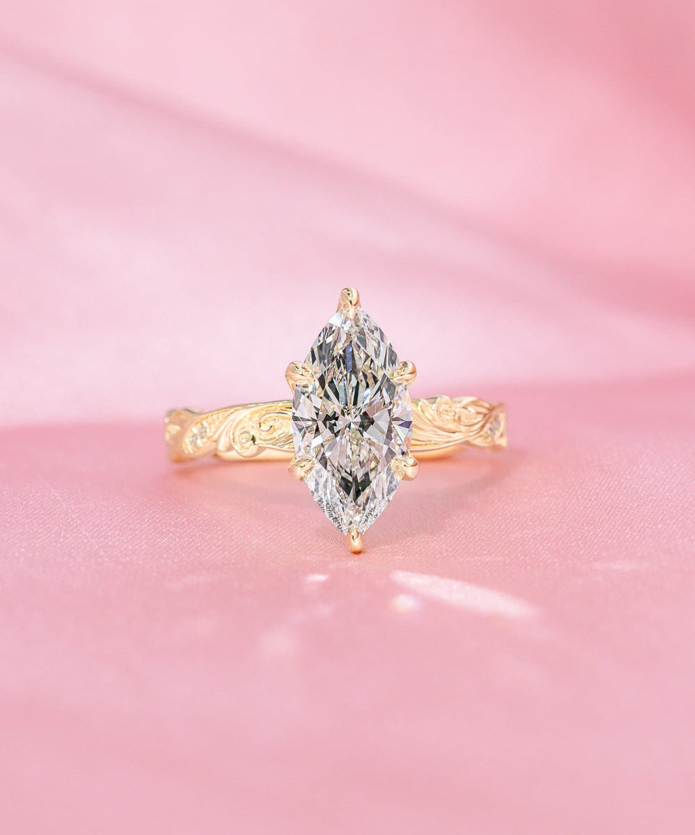 2.04ct E - VVS2 Marquise Lab Diamond Josephine - PBD Engagement Rings