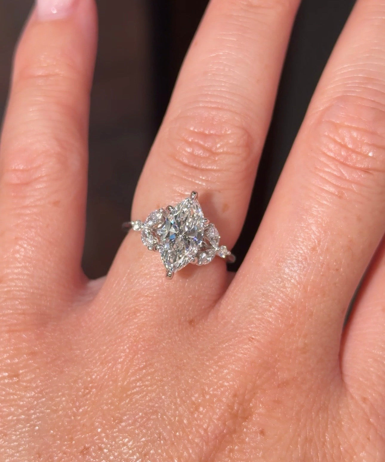 2.04ct E - VVS2 Marquise Lab Diamond Sarah - PBD Engagement Rings