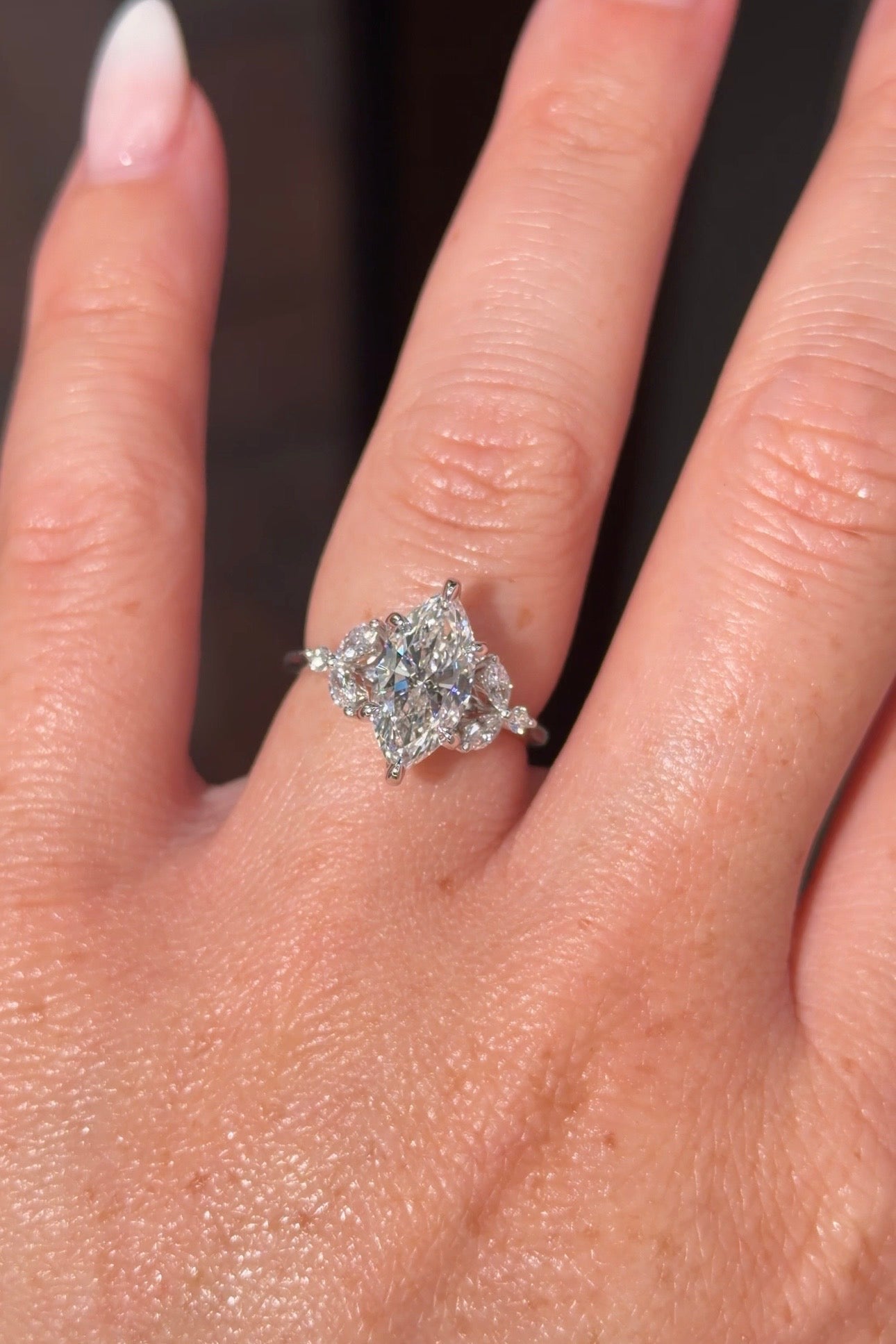 2.04ct E - VVS2 Marquise Lab Diamond Sarah - PBD Engagement Rings