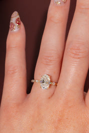 2.04ct E - VVS2 Oval Lab Diamond Daisy - PBD Engagement Rings