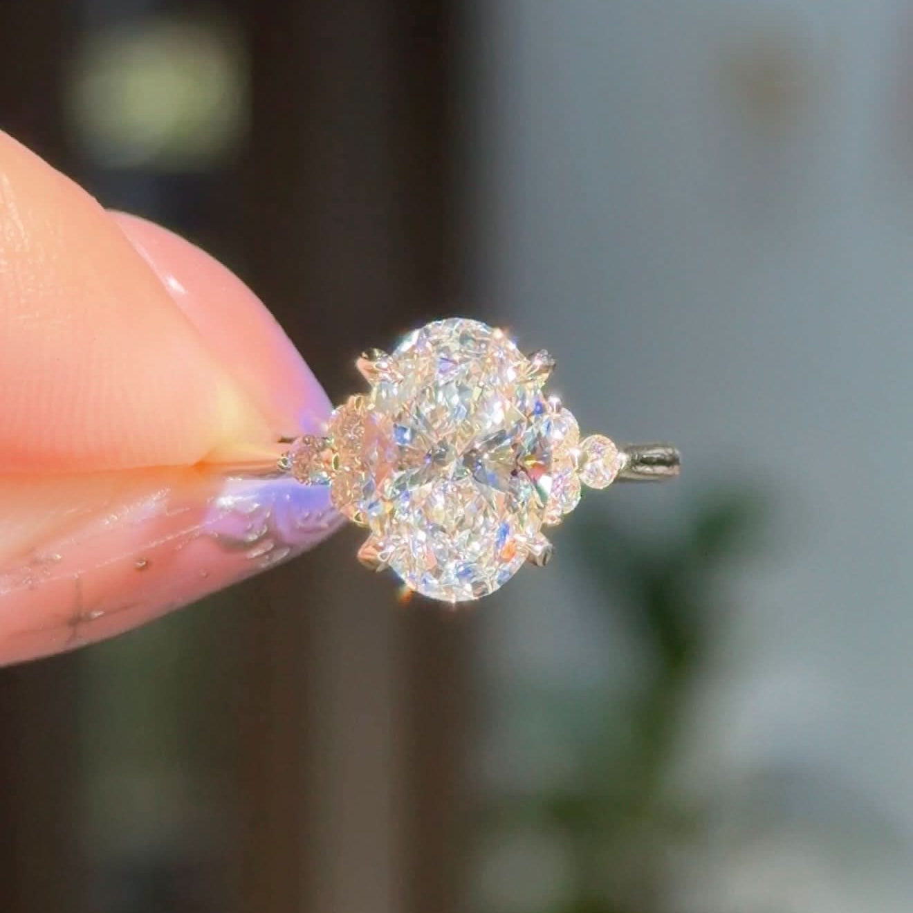 2.04ct E - VVS2 Oval Lab Diamond Lindsey - PBD Engagement Rings