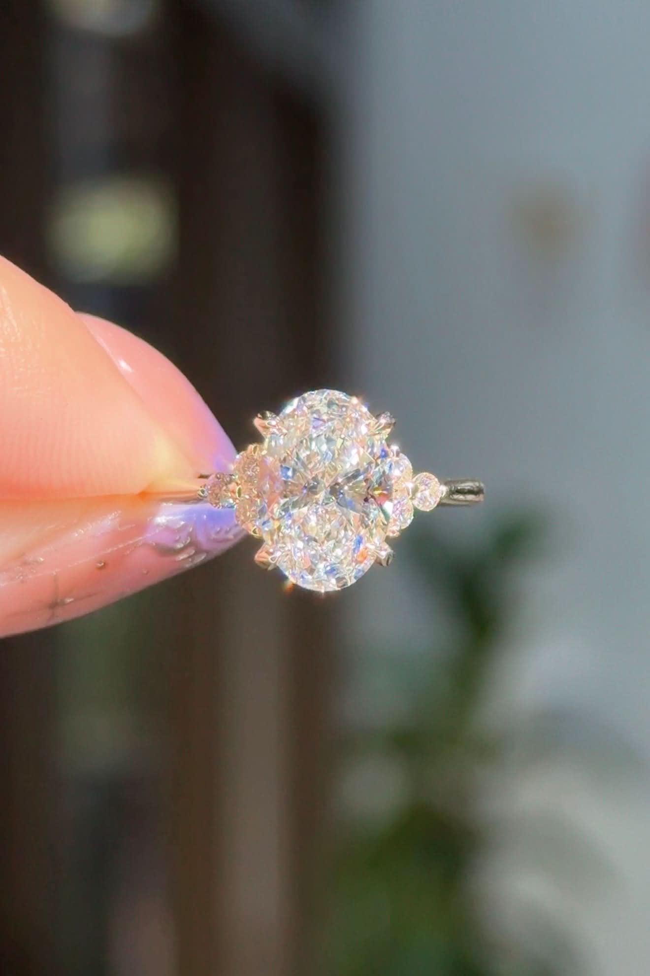 2.04ct E - VVS2 Oval Lab Diamond Lindsey - PBD Engagement Rings