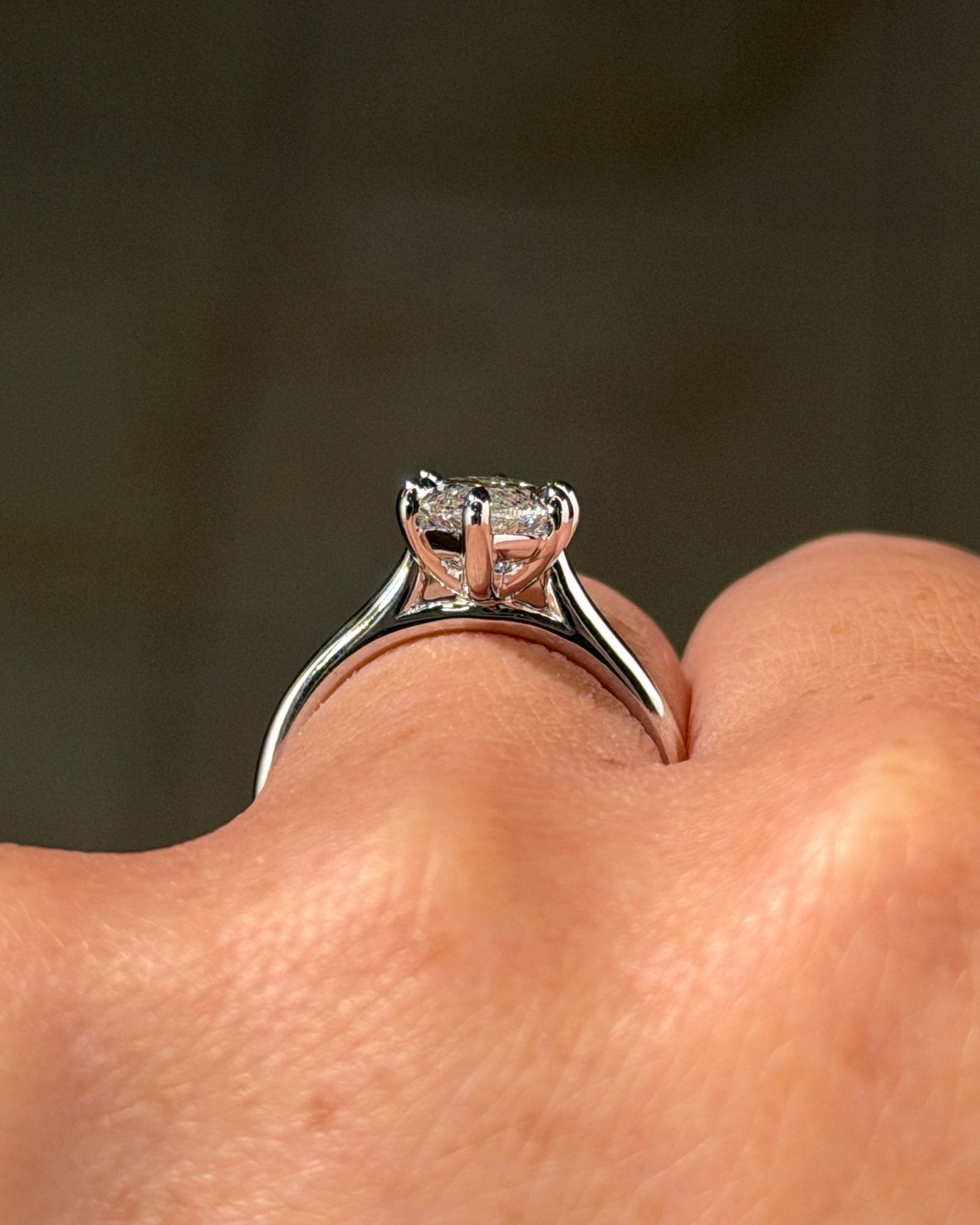 2.04ct F-VS1 Marquise Lab Diamond Leah Cathedral - PBD Engagement Rings