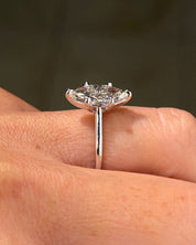 2.04ct F-VS1 Marquise Lab Diamond Leah Cathedral - PBD Engagement Rings