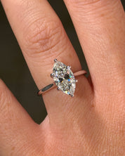 2.04ct F-VS1 Marquise Lab Diamond Leah Cathedral - PBD Engagement Rings