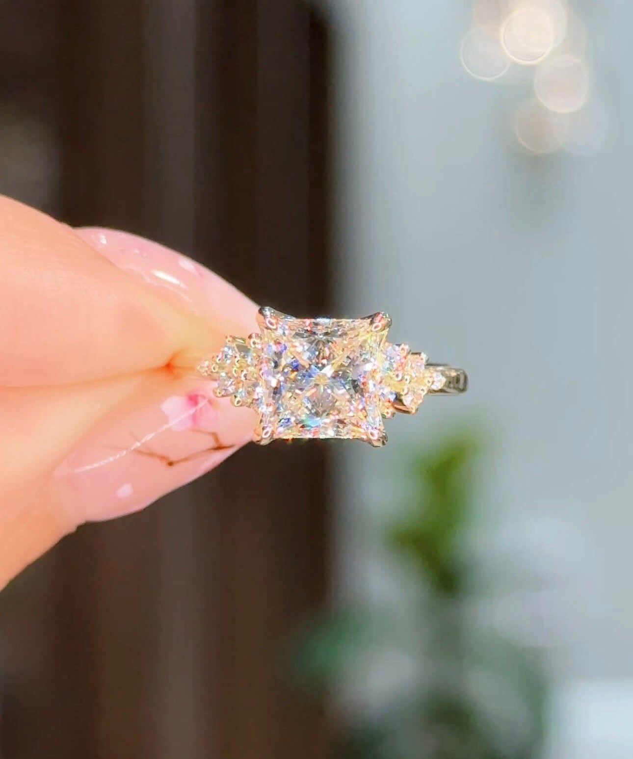 2.04ct F-VS1 Princess Lab Diamond Nova Engagement Rings Princess Bride Diamonds 
