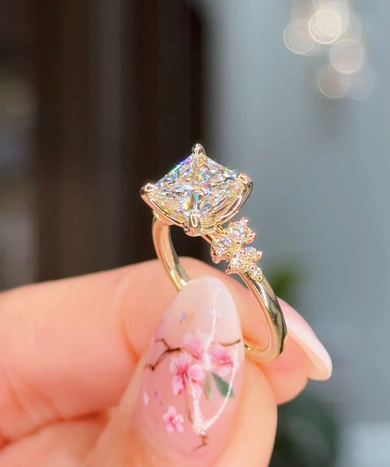 2.04ct F-VS1 Princess Lab Diamond Nova Engagement Rings Princess Bride Diamonds 