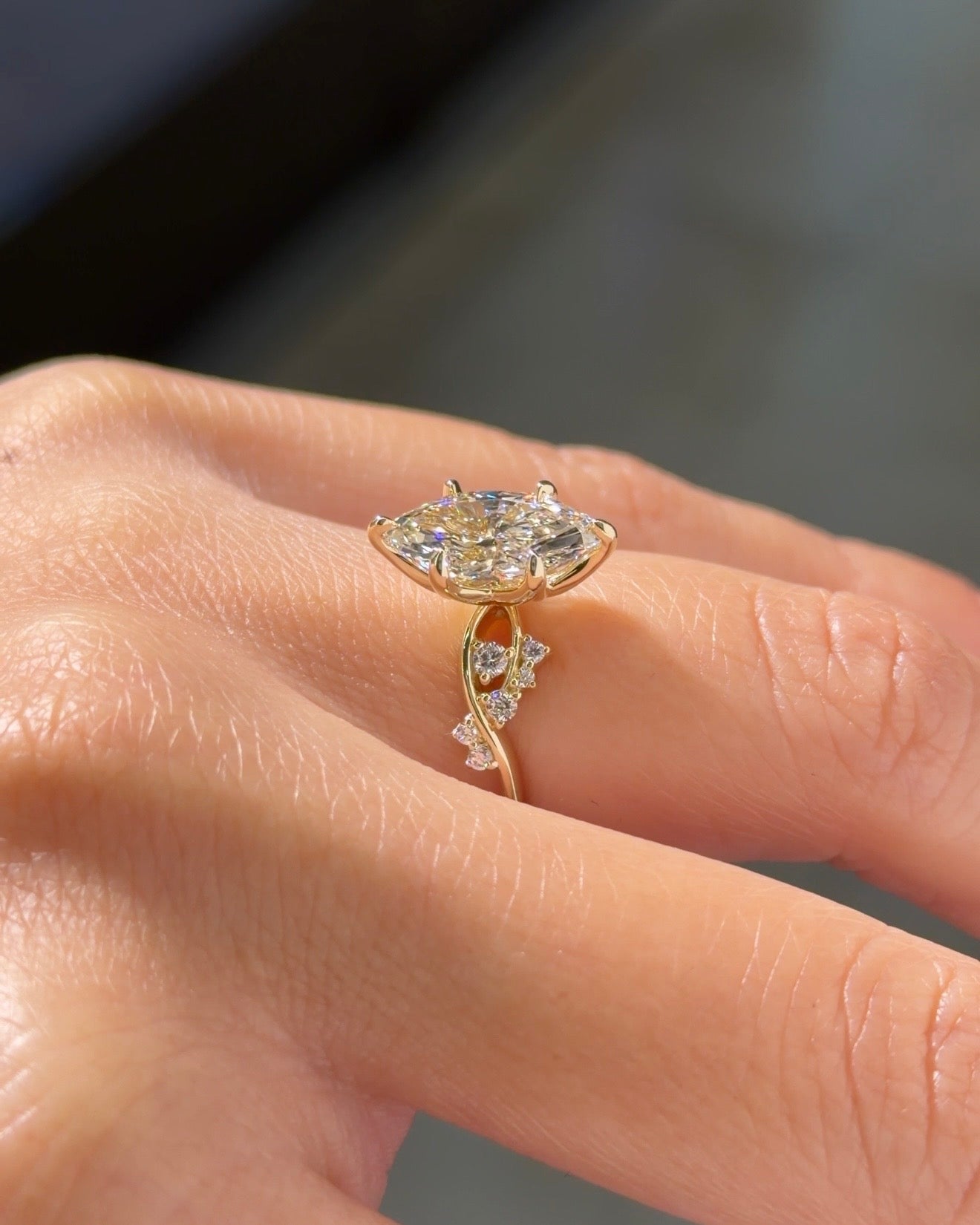 2.04ct F-VVS2 Marquise Lab Diamond Ariel - PBD Engagement Rings