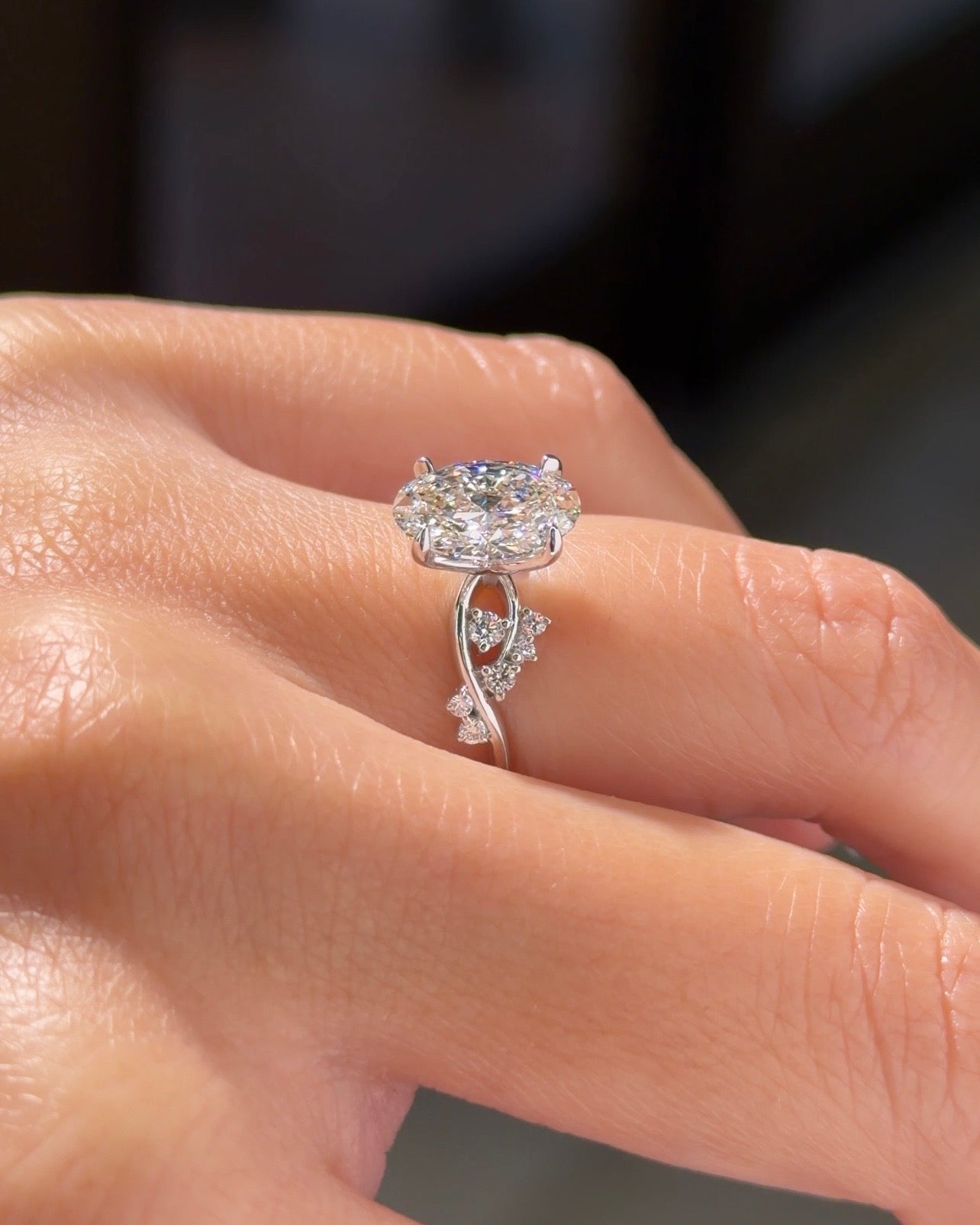 2.04ct F-VVS2 Oval Lab Diamond Ariel - PBD Engagement Rings