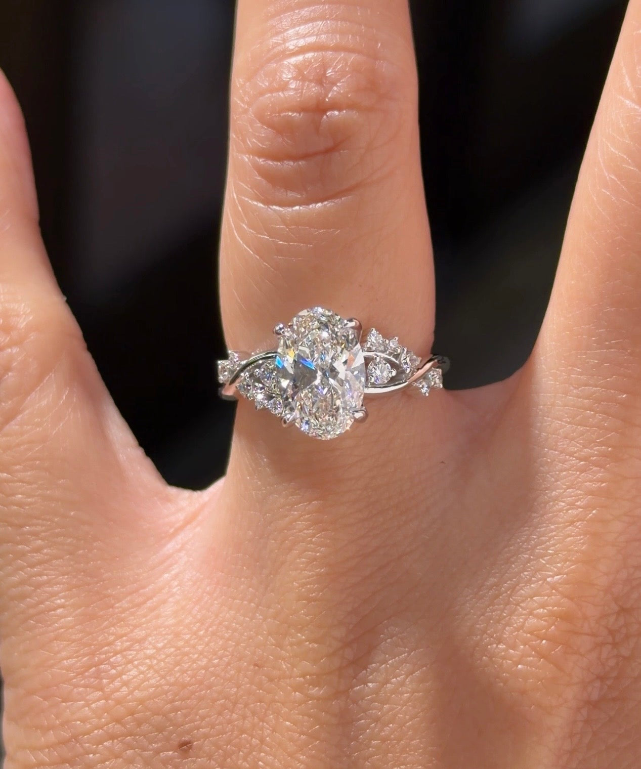 2.04ct F-VVS2 Oval Lab Diamond Ariel - PBD Engagement Rings