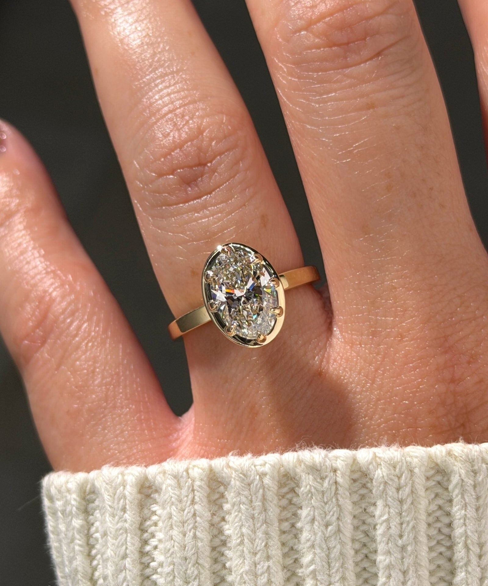 2.04ct F-VVS2 Oval Lab Diamond Georgia - PBD Engagement Rings