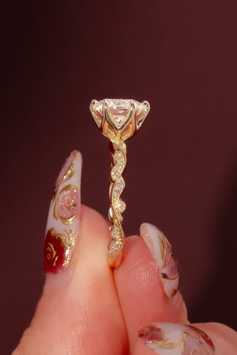 2.04ct F - VVS2 Round Lab Diamond Rosette - PBD Engagement Rings