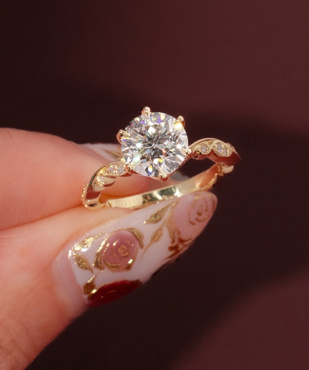 2.04ct F - VVS2 Round Lab Diamond Rosette - PBD Engagement Rings