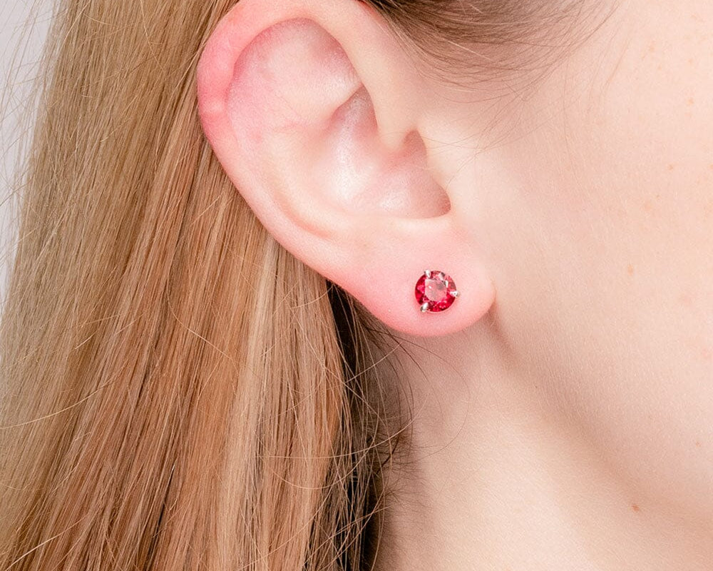 2.04ct Garnet Studs Earrings Princess Bride Diamonds 