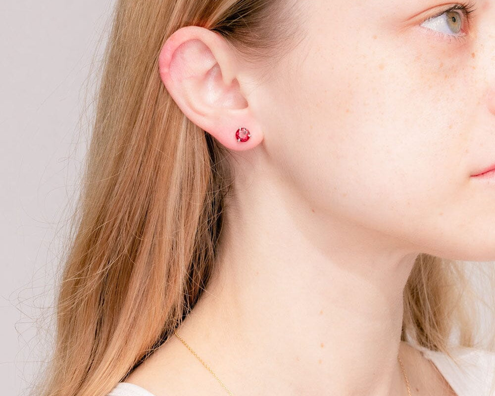 2.04ct Garnet Studs Earrings Princess Bride Diamonds 