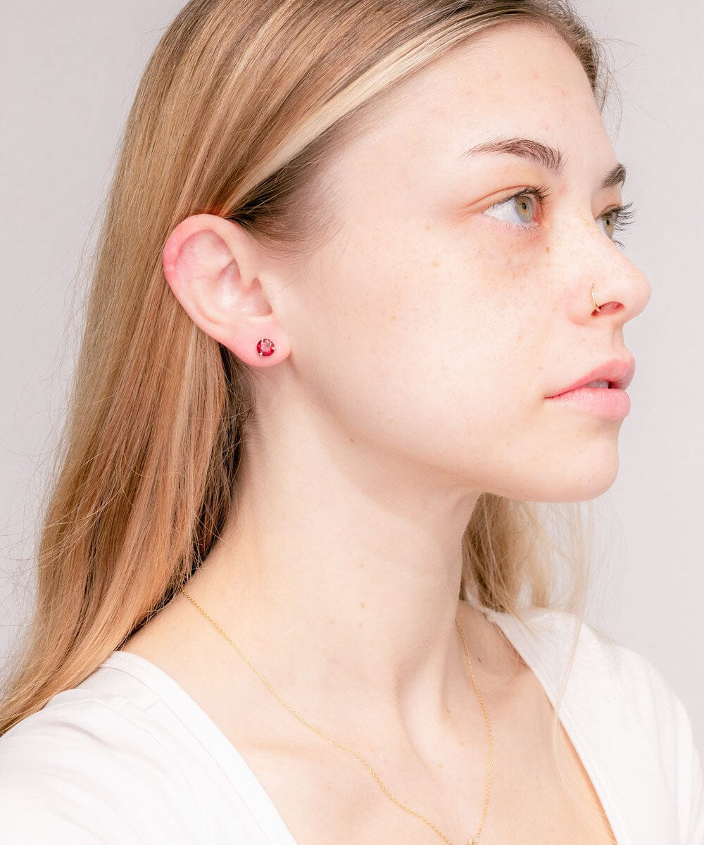 2.04ct Garnet Studs Earrings Princess Bride Diamonds 
