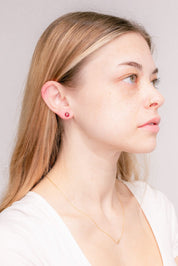 2.04ct Garnet Studs Earrings Princess Bride Diamonds 