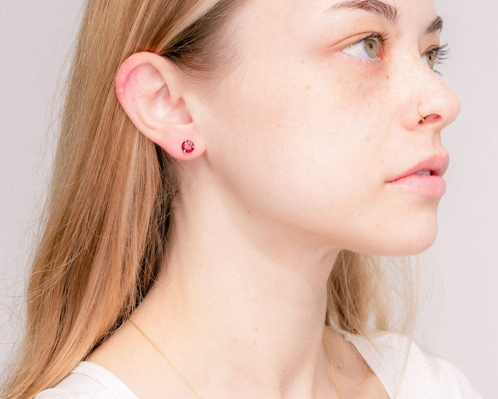 2.04ct Garnet Studs Earrings Princess Bride Diamonds 