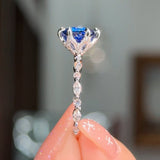 2.04ct Tanzanite Round Ren Engagement Rings Princess Bride Diamonds 