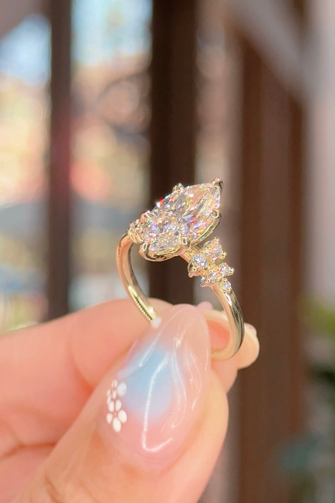 2.05ct D-VS1 Marquise Lab Diamond Nova Engagement Rings Princess Bride Diamonds 